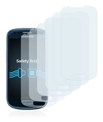 Immagine del dispositivo Samsung Galaxy S3 Mini I8190 con un'ampia varietà di protezioni per lo schermo.