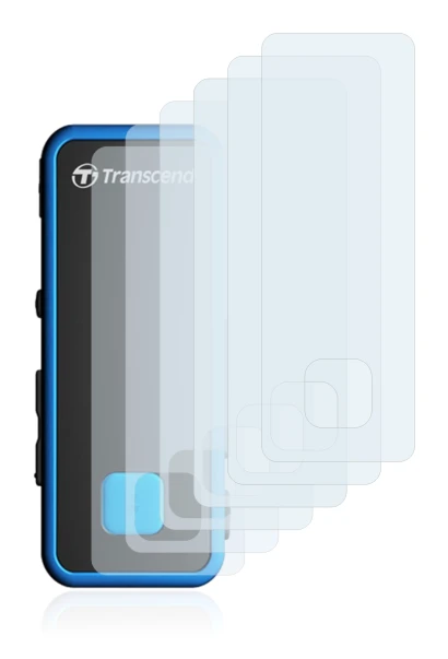 Immagine del dispositivo Transcend MP350 con un'ampia varietà di protezioni per lo schermo.