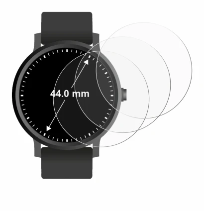 Immagine del dispositivo Orologi (Circolare, ø: 44 mm) con un'ampia varietà di protezioni per lo schermo.