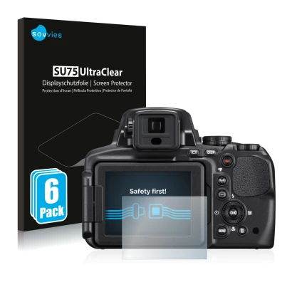 Parte frontale di una confezione del prodotto con il logo del marchio Savvies. Accanto è raffigurato il dispositivo Nikon Cool