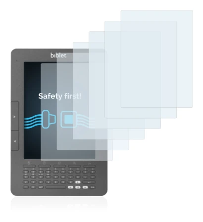 Immagine del dispositivo Biblet eBook Reader con un'ampia varietà di protezioni per lo schermo.