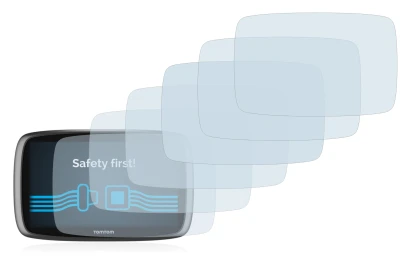 Immagine del dispositivo TomTom GO 6100 con un'ampia varietà di protezioni per lo schermo.