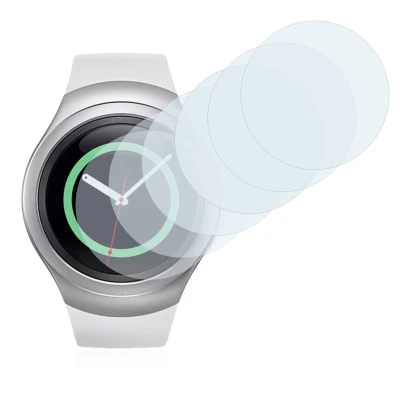 Immagine del dispositivo Samsung Gear S2 con un'ampia varietà di protezioni per lo schermo.