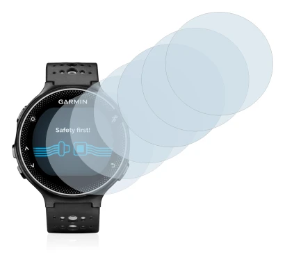 Immagine del dispositivo Garmin Forerunner 230 con un'ampia varietà di protezioni per lo schermo.
