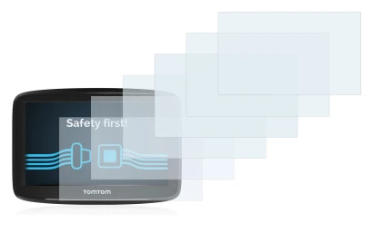 Immagine del dispositivo TomTom Start 52 con un'ampia varietà di protezioni per lo schermo.