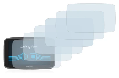 Immagine del dispositivo TomTom Go 6200 con un'ampia varietà di protezioni per lo schermo.
