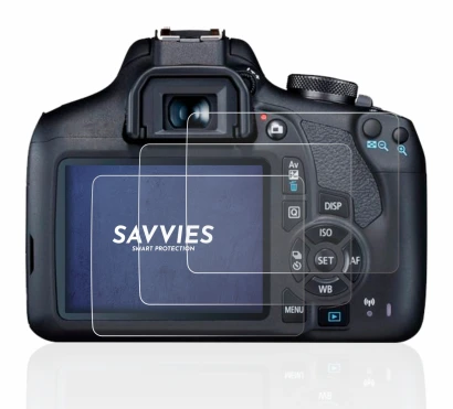 Immagine del dispositivo Canon EOS 2000D con un'ampia varietà di protezioni per lo schermo.