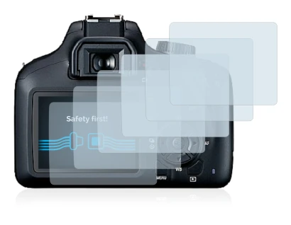 Immagine del dispositivo Canon EOS 4000D con un'ampia varietà di protezioni per lo schermo.