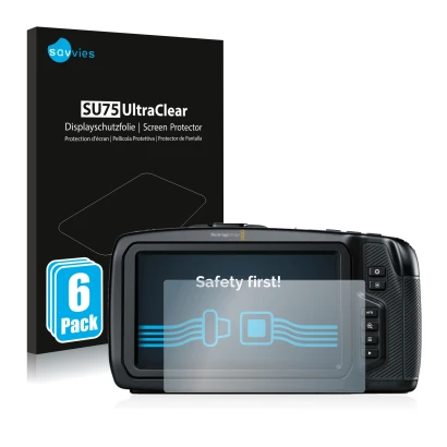 Parte frontale di una confezione del prodotto con il logo del marchio Savvies. Accanto è raffigurato il dispositivo Blackmagic