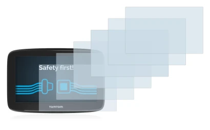 Immagine del dispositivo TomTom GO Basic (6") con un'ampia varietà di protezioni per lo schermo.