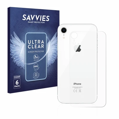 Parte frontale di una confezione del prodotto con il logo del marchio Savvies. Accanto è raffigurato il dispositivo Apple iPho