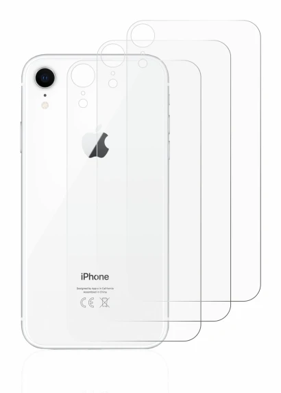 Immagine del dispositivo Apple iPhone XR (Posteriore) con un'ampia varietà di protezioni per lo schermo.