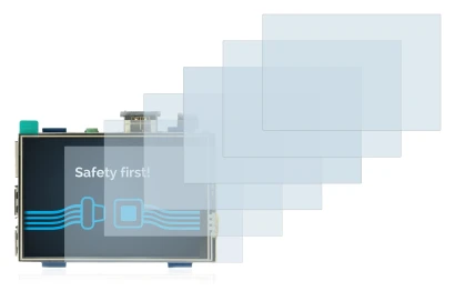 Immagine del dispositivo Raspberry Pi Touchscreen (3.5") con un'ampia varietà di protezioni per lo schermo.