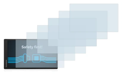 Immagine del dispositivo Garmin DriveSmart 55 con un'ampia varietà di protezioni per lo schermo.