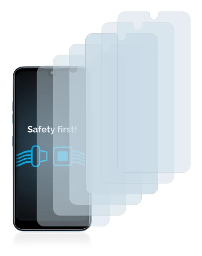 Immagine del dispositivo LG Q60 con un'ampia varietà di protezioni per lo schermo.
