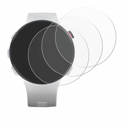 Immagine del dispositivo Garmin Forerunner 45S con un'ampia varietà di protezioni per lo schermo.