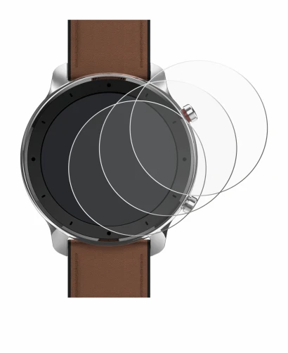 Immagine del dispositivo Huami Amazfit GTR (47 mm) con un'ampia varietà di protezioni per lo schermo.