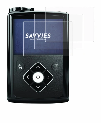 Immagine del dispositivo Medtronic Minimed 640G con un'ampia varietà di protezioni per lo schermo.