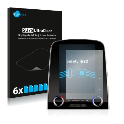 Parte frontale di una confezione del prodotto con il logo del marchio Savvies. Accanto è raffigurato il dispositivo Renault Es