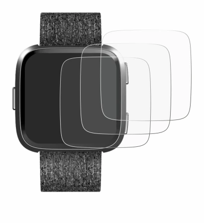 Immagine del dispositivo Fitbit Versa Special Edition con un'ampia varietà di protezioni per lo schermo.
