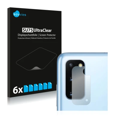 Parte frontale di una confezione del prodotto con il logo del marchio Savvies. Accanto è raffigurato il dispositivo Samsung Ga