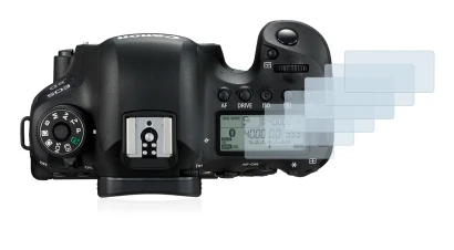 Immagine del dispositivo Canon EOS 6D (display a spalla) con un'ampia varietà di protezioni per lo schermo.