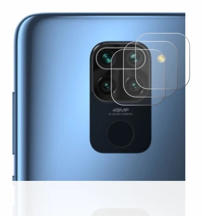 Immagine del dispositivo Xiaomi Redmi Note 9 (SOLO Fotocamera) con un'ampia varietà di protezioni per lo schermo.