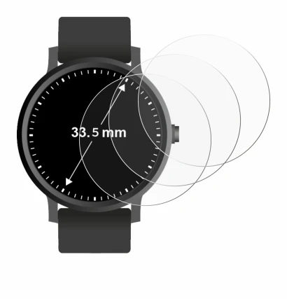 Immagine del dispositivo Orologi (Circolare, ø: 33.5 mm) con un'ampia varietà di protezioni per lo schermo.