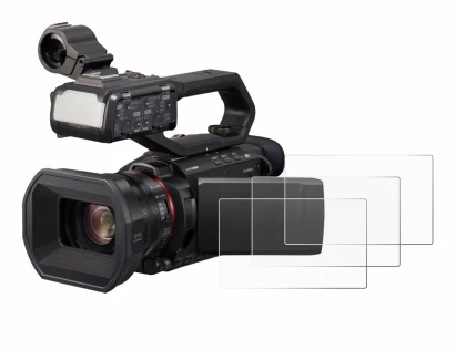 Immagine del dispositivo Panasonic HC-X2000 con un'ampia varietà di protezioni per lo schermo.