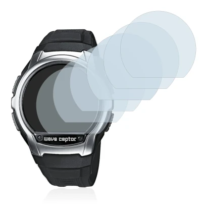 Immagine del dispositivo Casio Wave Ceptor WV-58 con un'ampia varietà di protezioni per lo schermo.