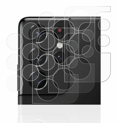 Immagine del dispositivo Samsung Galaxy S21 Ultra 5G (SOLO Fotocamera) con un'ampia varietà di protezioni per lo schermo.