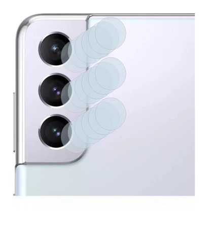 Immagine del dispositivo Samsung Galaxy S21 (SOLO Fotocamera) con un'ampia varietà di protezioni per lo schermo.