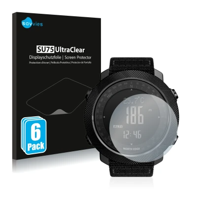 Parte frontale di una confezione del prodotto con il logo del marchio Savvies. Accanto è raffigurato il dispositivo North Edge