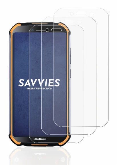 Immagine del dispositivo Doogee S40 Pro con un'ampia varietà di protezioni per lo schermo.