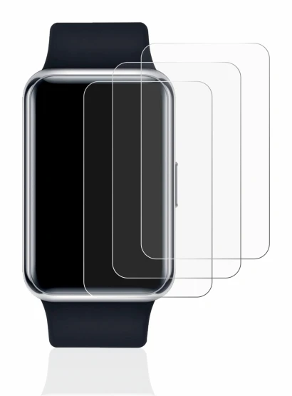Immagine del dispositivo Huawei Watch Fit Elegant con un'ampia varietà di protezioni per lo schermo.
