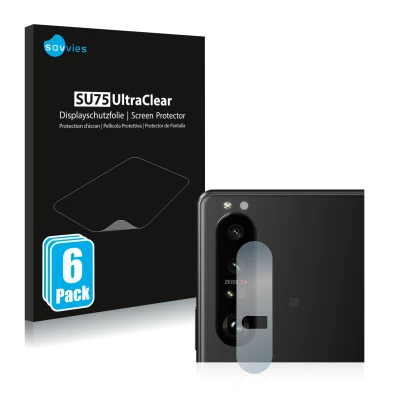 Parte frontale di una confezione del prodotto con il logo del marchio Savvies. Accanto è raffigurato il dispositivo Sony Xperi