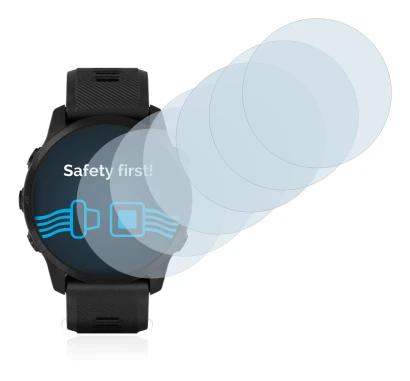 Immagine del dispositivo Garmin Forerunner 945 LTE con un'ampia varietà di protezioni per lo schermo.