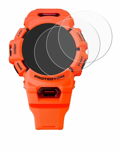 Immagine del dispositivo Casio G-Shock GBA-900 con un'ampia varietà di protezioni per lo schermo.