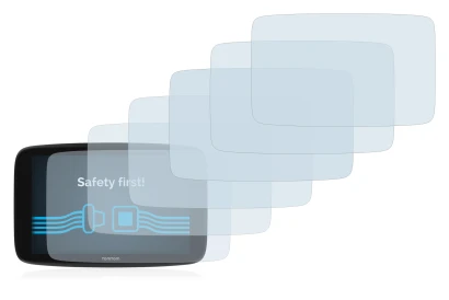 Immagine del dispositivo TomTom Go Expert 6" con un'ampia varietà di protezioni per lo schermo.