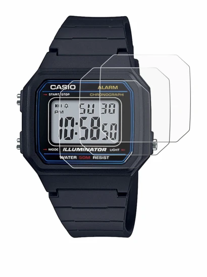 Immagine del dispositivo Casio Unisex W-800H-1BVES con un'ampia varietà di protezioni per lo schermo.
