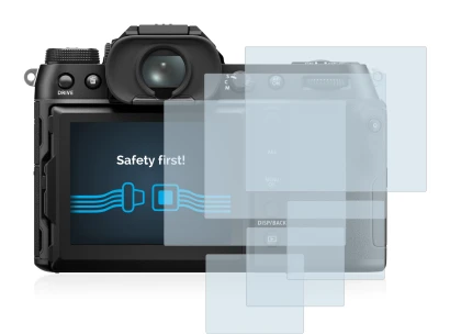 Immagine del dispositivo Fujifilm GFX50S II con un'ampia varietà di protezioni per lo schermo.