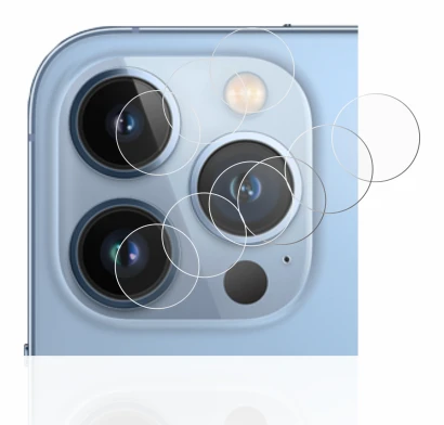 Immagine del dispositivo Apple iPhone 13 Pro Max (SOLO Fotocamera) con un'ampia varietà di protezioni per lo schermo.