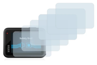 Immagine del dispositivo GoPro Hero 10 Black con un'ampia varietà di protezioni per lo schermo.