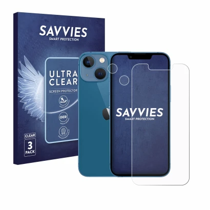 Parte frontale di una confezione del prodotto con il logo del marchio Savvies. Accanto è raffigurato il dispositivo Apple iPho