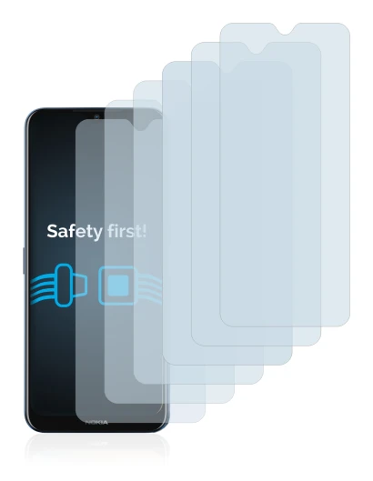 Immagine del dispositivo Nokia G50 con un'ampia varietà di protezioni per lo schermo.