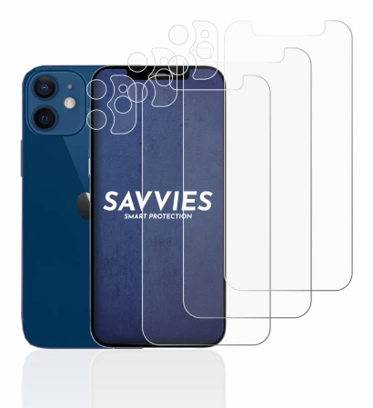 Immagine del dispositivo Apple iPhone 12 mini (Fronte+Fotocamera) con un'ampia varietà di protezioni per lo schermo.