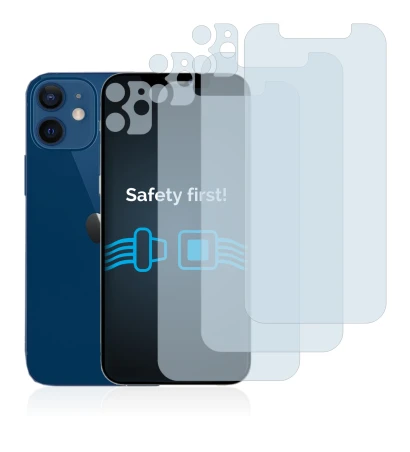 Immagine del dispositivo Apple iPhone 12 (Fronte+Fotocamera) con un'ampia varietà di protezioni per lo schermo.