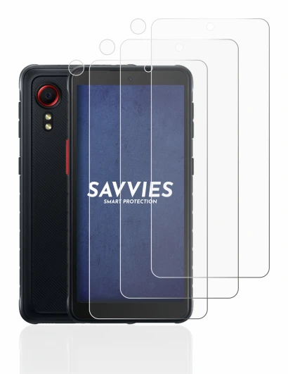 Immagine del dispositivo Samsung Galaxy XCover 5 (Fronte+Fotocamera) con un'ampia varietà di protezioni per lo schermo.
