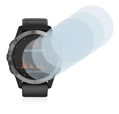 Immagine del dispositivo Garmin Fenix 6 Solar con un'ampia varietà di protezioni per lo schermo.