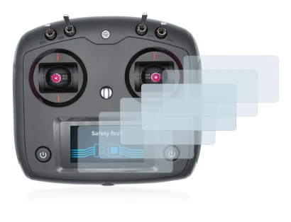 Immagine del dispositivo FlySky FS-i6S con un'ampia varietà di protezioni per lo schermo.